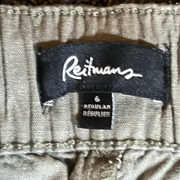 Linen blend Stretch Casual Pants in Olive Army Green sz 6 - Picture 7 of 10